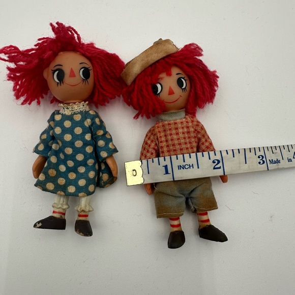 Vintage Bobbs - Merrill Raggedy Ann and Andy 4" Dolls made in Hong Kong - Picture 3 of 6